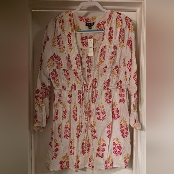 J. Crew Tops - J. Crew Floral Print Beach Tunic Cover Up